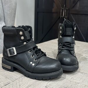Ride Tecs Black Leather Boots with Buckle 8